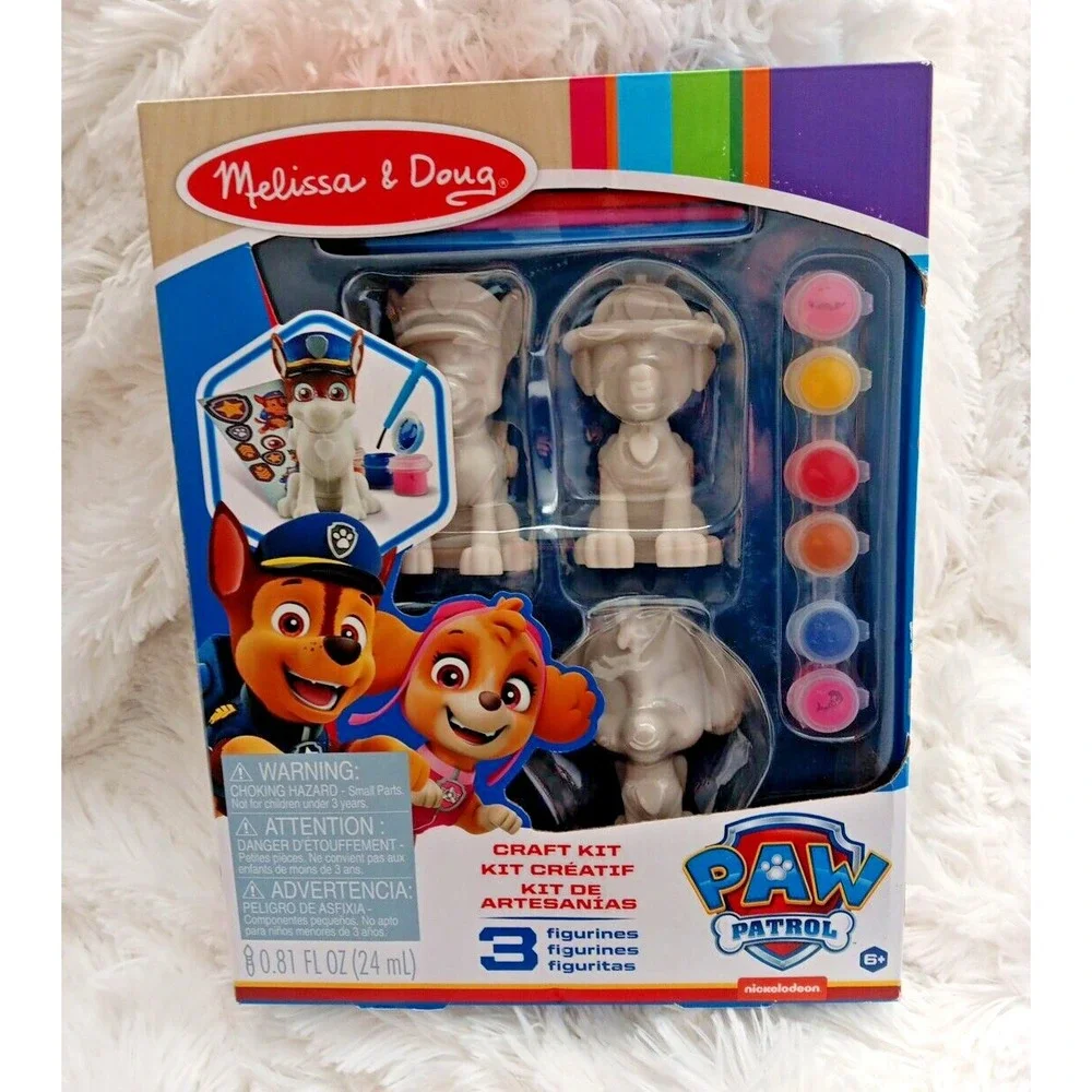 Melissa‎ & Doug Paw Patrol Craft Kit - 3 Decorate Your Own Pup Figurines - NEW